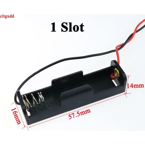 Cltgxdd 12Pcs 1 x 1.5V AA Battery Holder Storage Case Box Black w Wire Leads Spring Clip Black Battery Box