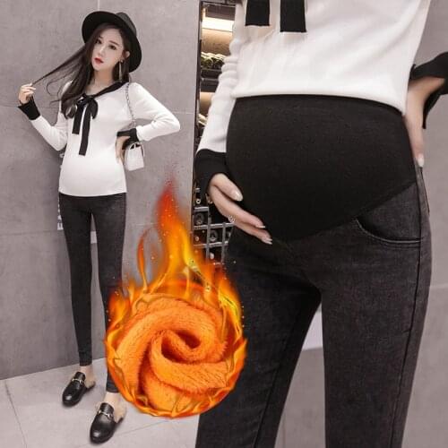 Denim Jeans Pregnant Women Spring Autumn Maternity Belly Leggings High Elastic Nursing Long Pants For Pregnancy Trousers