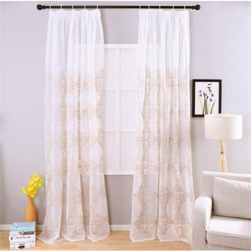 European Solid White Sheer Curtains for Living Room Tulle Window Curtain for Bedrooms Modern Voile Window Transparent Drapes