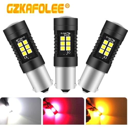 1PCS 1156 1156 Reversing lights P21W BAU15S BA15S PY21W CANBUS Car Lights 12V 2400LM Brake Lights Turn Signal