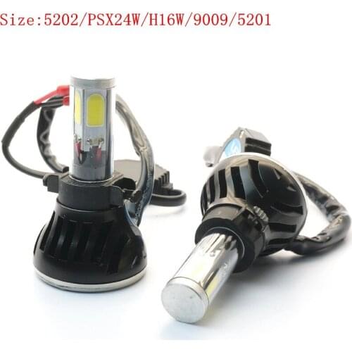 H16 Car LED Headlight Bulbs Conversion Kit 80W 8000LM (4Kx2) 5202 (PSX24W/H16W/9009/5201) 6000K Daylight with Rainproof Driver