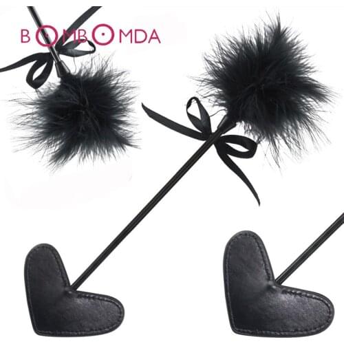 Sex Products Heart Shaped Sex Spanking Whip BDSM Bondage Restraint Slave Adult Games Flogger Feather Flirting Whip For Couples