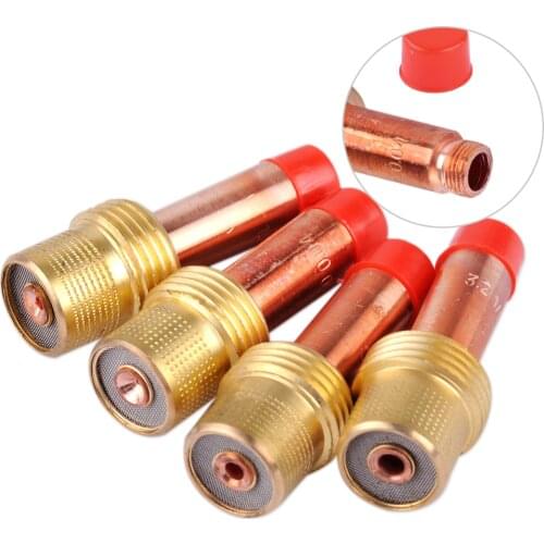 LETAOSK 4pcs Collets Body Gas Lens 45V24 45V25 45V25M 45V26 1.0 1.6 2.4 3.2 Fit for WP17 18 26 TIG TorchAccessories
