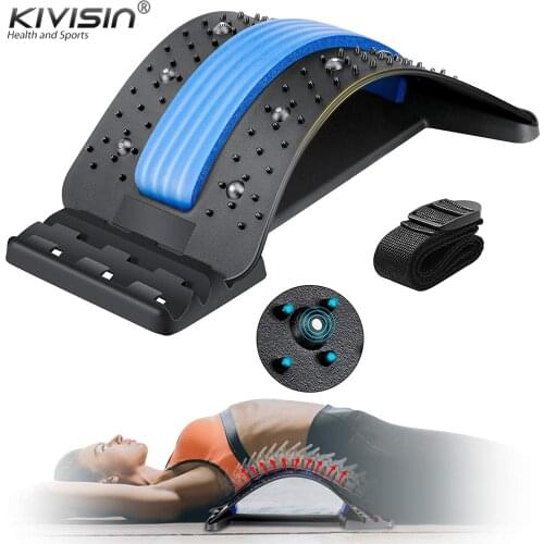 Lumbar Massager Waist Magnetic Therapy Stretcher Equipment Support Back Stretch Spine Relieve Muscle Soreness Fitness And Relax