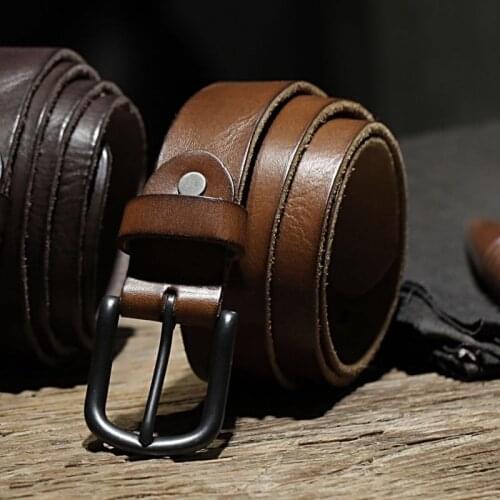 Mens Leather Vintage Belt, Luxury Leather Belt, Jeans Handmade Belt, Top Leather Strap, Black Brass Pin Buckle Cowhide Belt