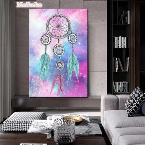 Diy 5D Wind Chimes Galaxy Indian Dream Catcher Full Diamond Painting cross stitch kits art artist 3D paint by diamonds mosaic