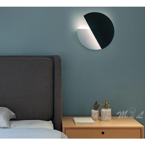 Nordic Wall+lamps Iron Round Wall Lamp Led Acrylic Wall Light Fixtures Living Room Bedroom Beside Lamp Illuminated Mirror Lamp