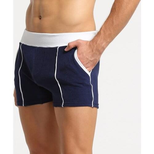 New Mens Shorts Soft Towel Fabric Bottoms Pajamas Trunks Gym Lounge Home Sleep Fitness Wear Short Boxer Casual Sleepwear