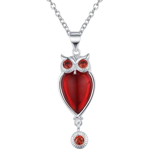 Wholesale Silver Plated Charm Jewelrys Necklace,free Shipping Fashion Fashion Jewelry Pendant Waterdrop Inlaid Red Stone AN756