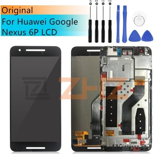 Original For Huawei Nexus 6P LCD digitizer Assembly Touch Screen Replacement lcd Digitizer + Frame 5.7" Google Nexus 6P LCD