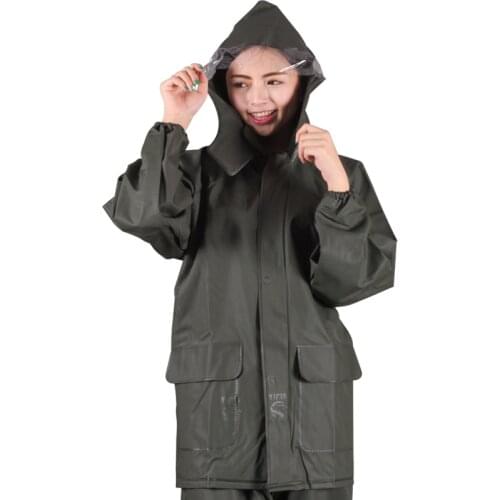 Outdoor Motorcycle Raincoat Hooded Women Thicken Hiking Travel Black Waterproof Reusable Raincoat Set Portable Rain Gear DA60YY
