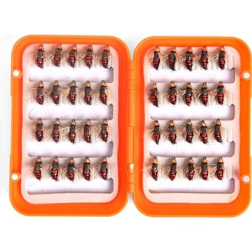 40PCS/Box Fly Fishing Lure Dry Flies Hooks Feather Wing Artificial Pesca Bait Lure for Carp Trout Winter Pesca Tackle