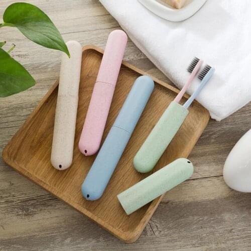 Wheat Straw Travel Portable Toothbrush Cover Storage Box Case 4 Colors BathRoom Toothbrush Holder LX8794