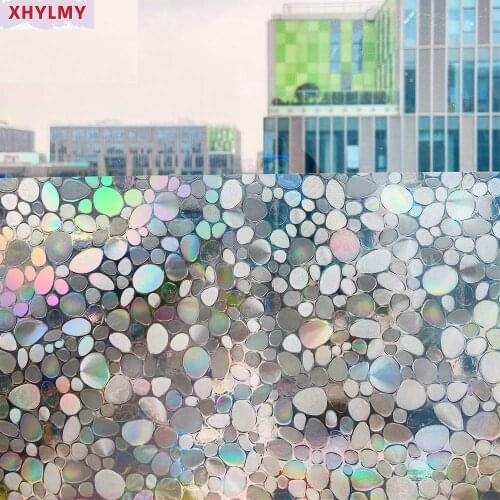 Rainbow Decorative Window Film Privacy Stained Glass Vinyl Self Adhesive Film Static Insulation Window Sticker For Home Door