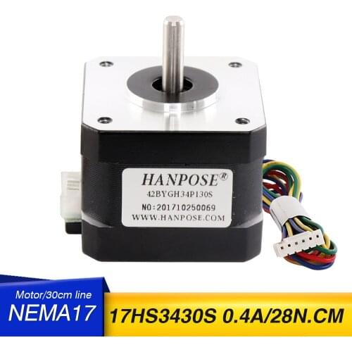 10PCS Nema17 Stepper Motor 17HS3430S 0.4A 28N.CM 1.8 degrees 42x34mm 42BYGH Series motor for CNC worm wheel edging machine