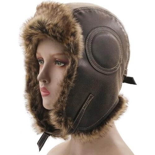 Ear Flap Hats Winter Thermal Bomber Hats Russian Hat Thick Warm cap with ear flaps Breathable Winter Ear Flap Ski Hat