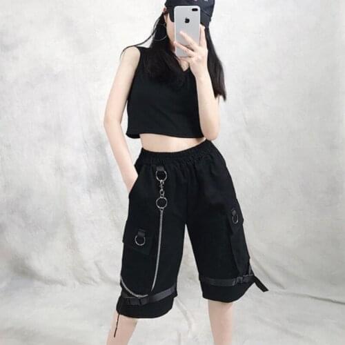 2020 Ins Fashion Women Cargo Shorts Pants Hip Hop Shorts Casual Pants Summer Korean Students Baggy Straight Tube Sexy Shorts