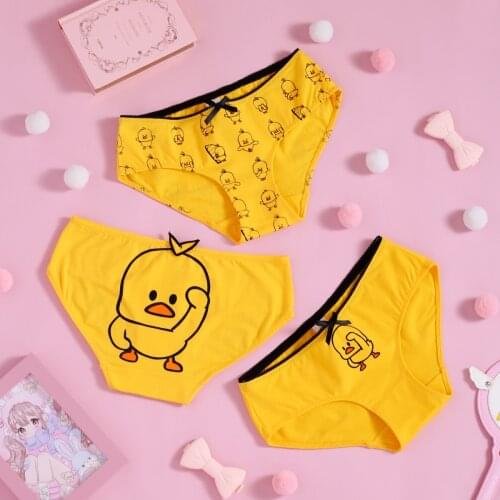 Cartoon Kawaii Duck Underwear Panties Women Cute Lolita Girls Lingerie Intimate Briefs Japanese Cosplay Underpants Cosplay Gift
