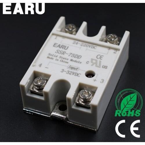 1 pcs Solid State Relay SSR-75DD 75A 3-32V DC Input TO 24-220V DC SSR 75DD SSR-75 DD Industry Control Factory Wholesale Hot