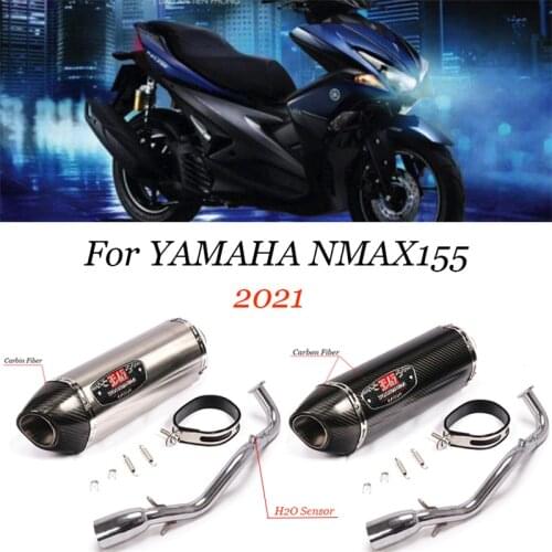 51mm Slip On For Yamaha NMAX155 NMAX125 2021 Year Motorcycle Header Mid Middle Pipe Yoshimura Carbon Fiber Exhaust Pipe