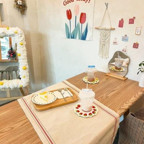 Japanese Retro Country Style 44*94cm Customized Pure Cotton Absorbent Cotton Kitchen Tablecloth Placemat Tablecloth Tea Towel