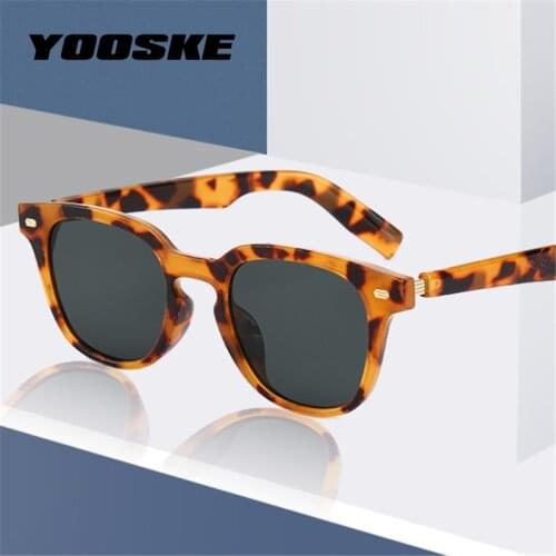 YOOSKE Fashion Square Sunglasses Women Men Retro Brand Black Vintage Sun Glasses Female Male Night Vision Eyewear UV400
