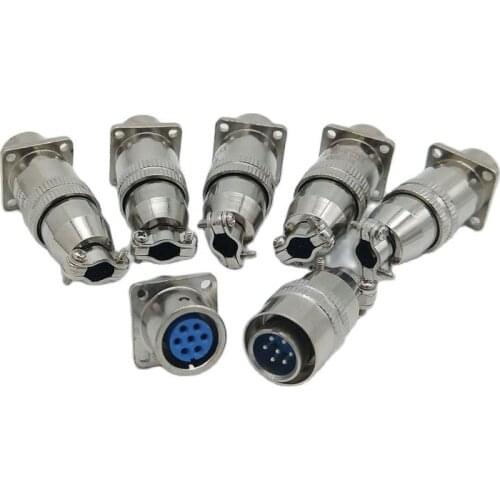 12mm XS12 With flange push pull self-locking fast aviation connector Square mount 1set