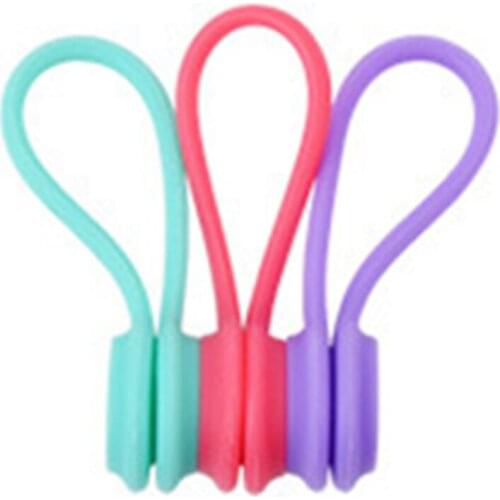 3PCS Soft Silicone Magnetic Cable Winder Organizer Cord Earphone Storage Holder Clips Cable Winder for Earphone for Data Cable
