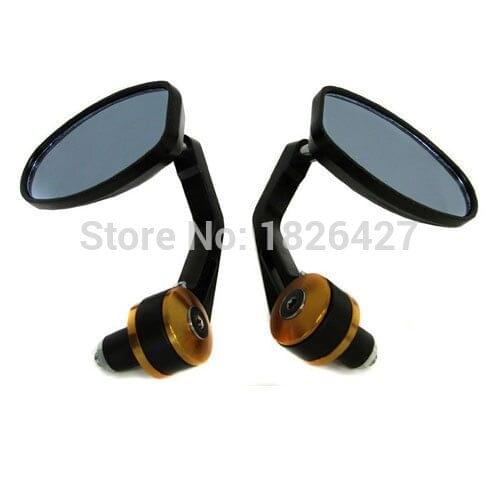 7/8"22mm Handlebar Bar End Mirrors For Yamaha Honda Suzuki Kawasaki Harley Davidson Aprilia BMW Buell Ducati KTM Triumph Gold