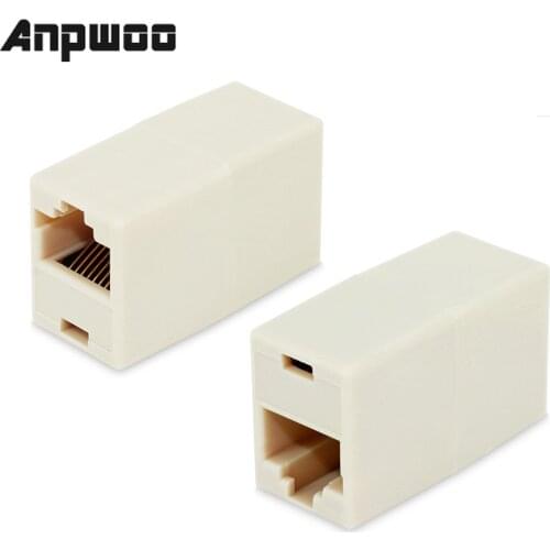 ANPWOO 2pcs RJ45 Female To Female Network Ethernet LAN Splitter Connector Transfer Head RJ45 Adapter Coupler CAT5 Cat5e