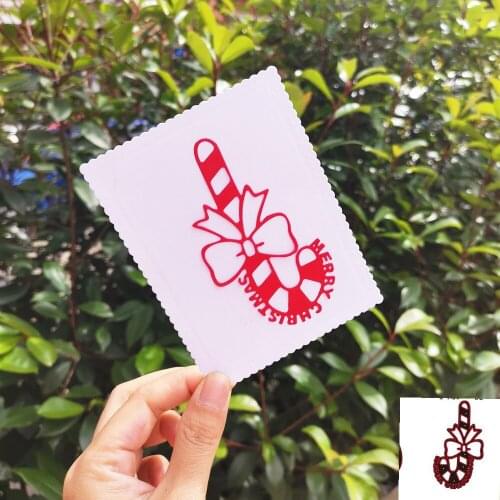 Bow Christmas Candy Cane Metal Dies Cut Template for Embossing DIY Scrapbooking Paper Album Gift Card Making Stencils Craft Cuts