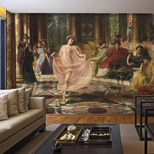 Beibehang Personality European style palace body art oil painting theme murals bedroom hotel corridor background 3d wallpaper