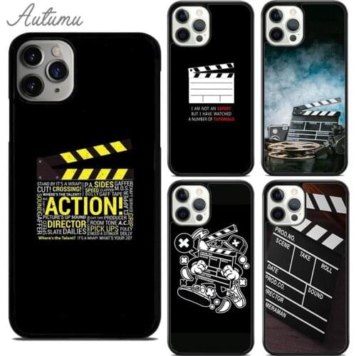 Film Movie Director Clapper Board Phone Case for iPhone 11 12 Pro Max mini X XR XS SE 2020 5 6S 7 8 Plus Samsung S8 S9 S10 Cover