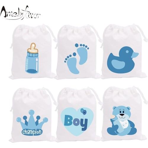 Boy Baby Shower Theme Party Bags Candy Bags Gift Bags Bear Duck Feeder Decorations Grand Event Birthday Party Container Supplies