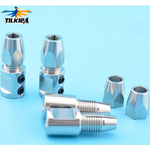 A Pair Of RC Boat Flexible Coupling CNC Stainless Steel 5*4.76mm/5*4mm Left & Right Flex Collet Coupler