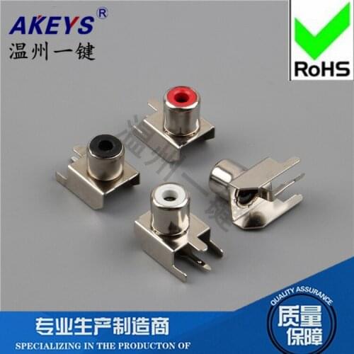 10 Pcs AV1-8.4-3A lotus seat AV core socket 4 feet RCA seat single hole PCB welding audio video socket