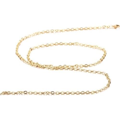 HC 2mm European Gold Stainless Steel Choker Necklace Chain DIY Chain Necklace Stainless Steel Women Men Jewelry Accessories F