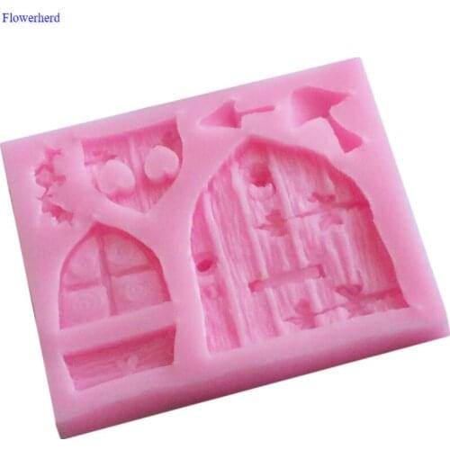 Innovative Cake Decorating Tools Mushroom House Wooden House Fondant Cake Silicone Mold DIY Chocolate Mold Kitchen Bakeware