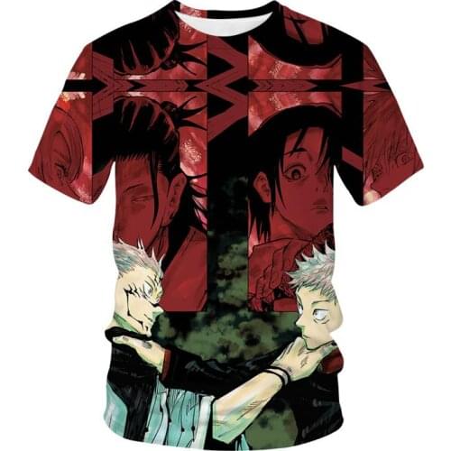 Jujutsu Kaisen Manga T-Shirt New Hot-Sale Fashion Comfortable Synthetics Printing Short Sleeves Japanese Anime Boys Top Cloth