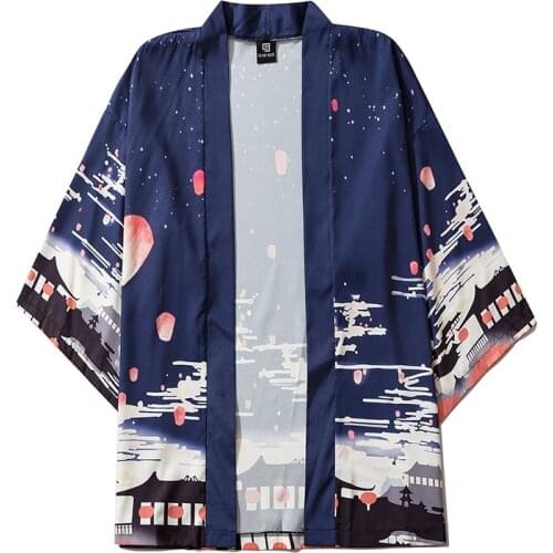 Vintage Women Men Blue Yukata Kimono Sale Japanese Traditional Cardigan Casual Loose Beach Shirts Streetwear Harajuku Cosplay