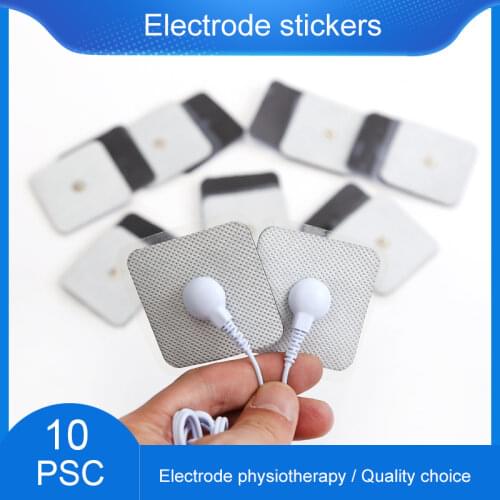 10Pcs 5*5cm Adhesive Gel Tens Electrode Pads Sticker For Electric Digital Therapy Massager Machine Therapeutic Muscle Stimulator