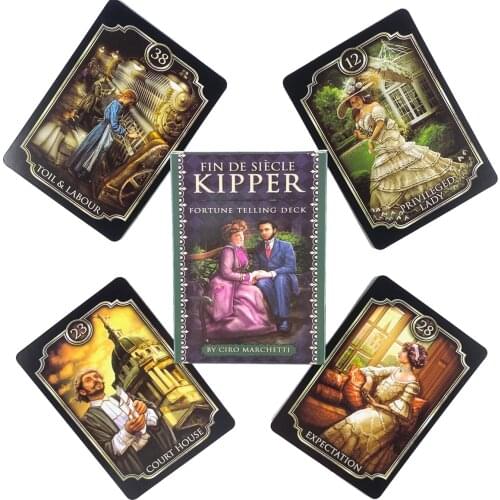 Fin De Siecle Kipper Tarot Deck Leisure Party Table Game High Quality Fortune-telling Prophecy Oracle Cards With Guide Book
