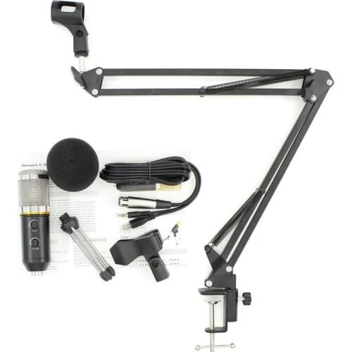 MK-F200FL Condenser Microphone Professional Wired Desktop USB Microphone Stand With Tripod/arm stand For Computer Karaoke Studio