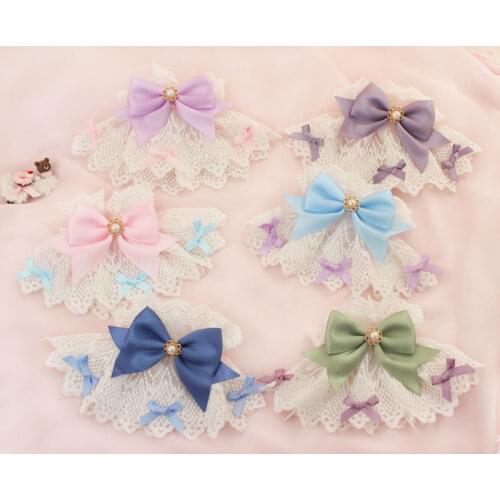 Original Handmade Gorgeous Lace Sleeves Lolita Bow Wrist Ornaments Sweet Lolita Small Objects