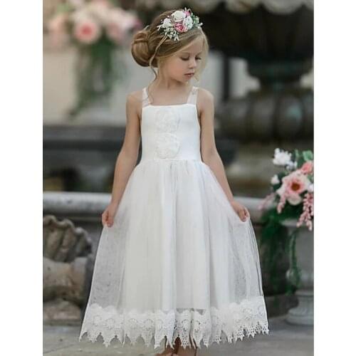 Princess Knee Length Flower Girl Dresses Party Lace Sleeveless Jewel Neck with Tier