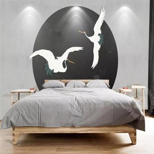 Creative wallpaper simple crane background wall decoration painting professional custom mural photo wallpaper
