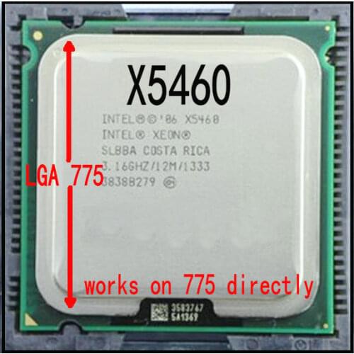 Free shipping 10PCS/LOT X5460 intel Processor 3.16GHz/12MB/1333MHz Close to Core 2 Quad q9650 works on LGA775