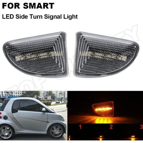 2PCS Dynamic Turn Signal Side Light LED Arrow Side Marker Blinker Lamp For Mercedes Smart W451 Fortwo 451 MK1 & MKII 07-15