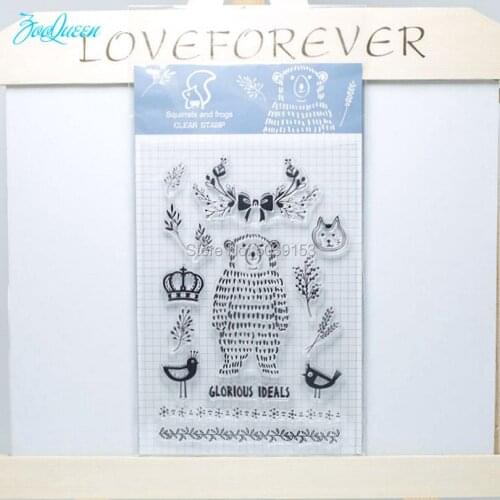 Bear Crown transparent clear stamps for Scrapbooking/Card Making/Stamps set stationery Kid Christmas Fun Supply Decorations