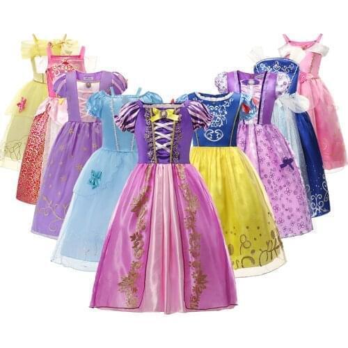 Frozen 2 Girls Princess Costume For Kids Halloween Party Dress Girl Dresses Children Rapunzel Cinderella Anna Elsa Cosplay dress